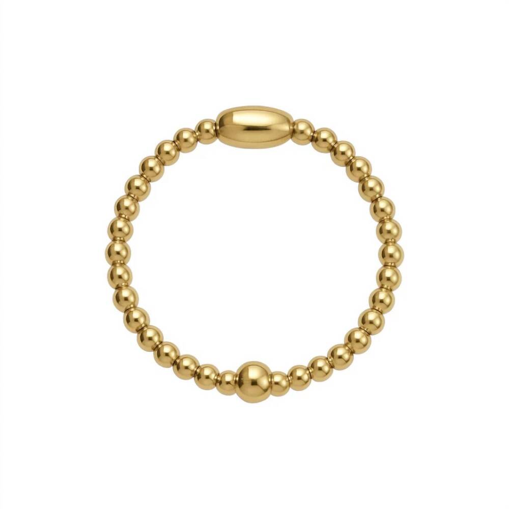 NEW BARA BOHEME women's kelli beaded stretchy ring in gold